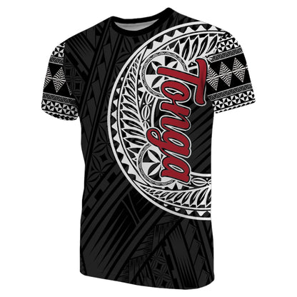 Custom Personalised Tonga T Shirt Ngatu Black Style