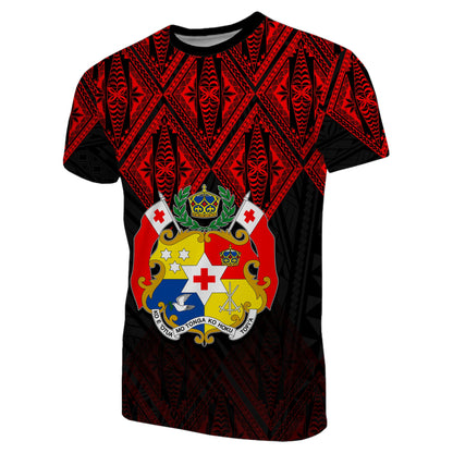 Tonga T Shirt Ngatu Black And Red Style