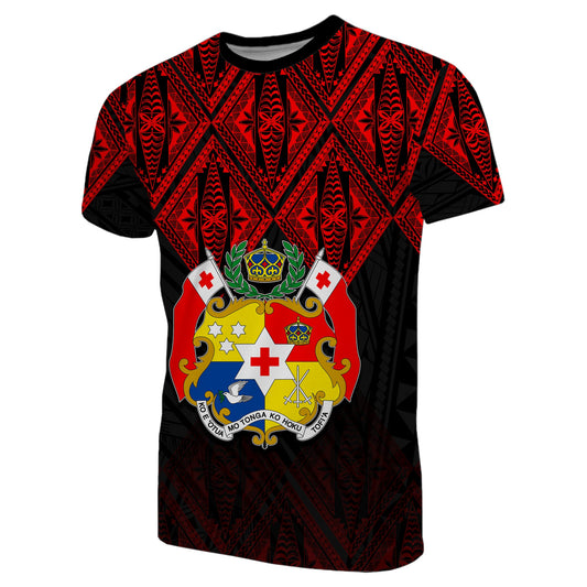 Tonga T Shirt Ngatu Black And Red Style