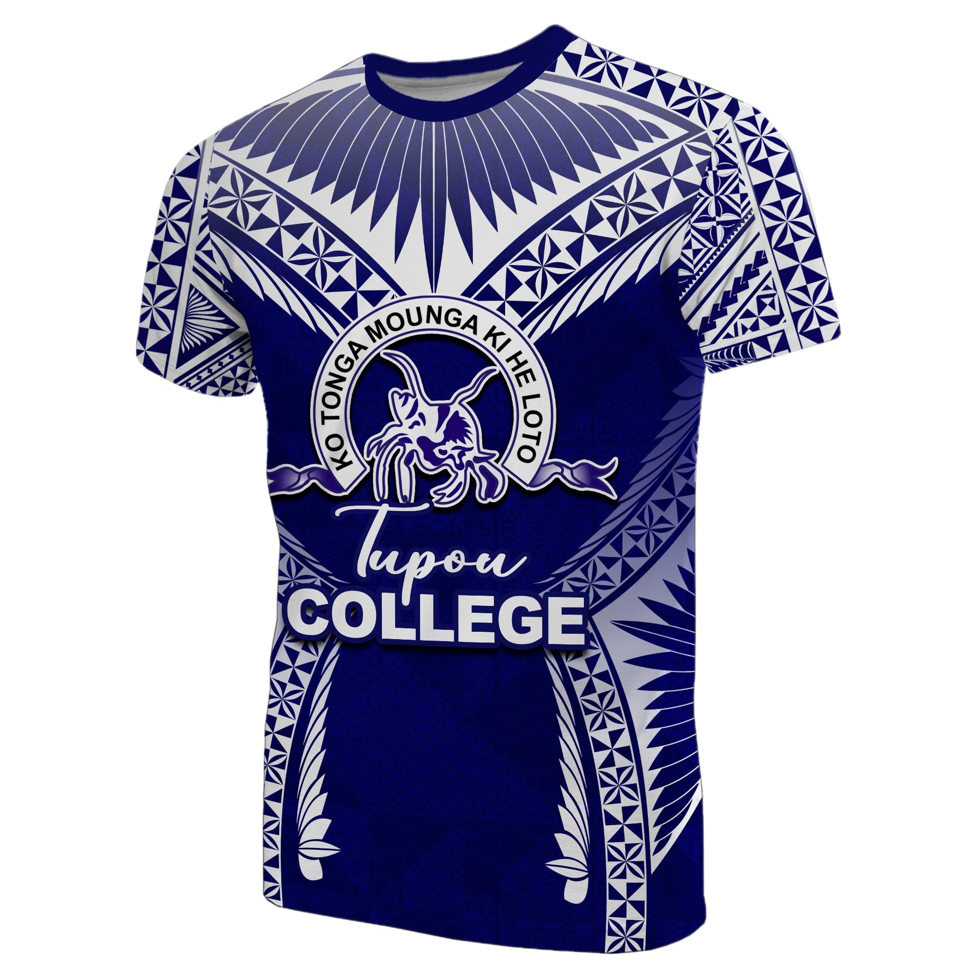 Custom Personalised Tupou College T Shirt Blue Style