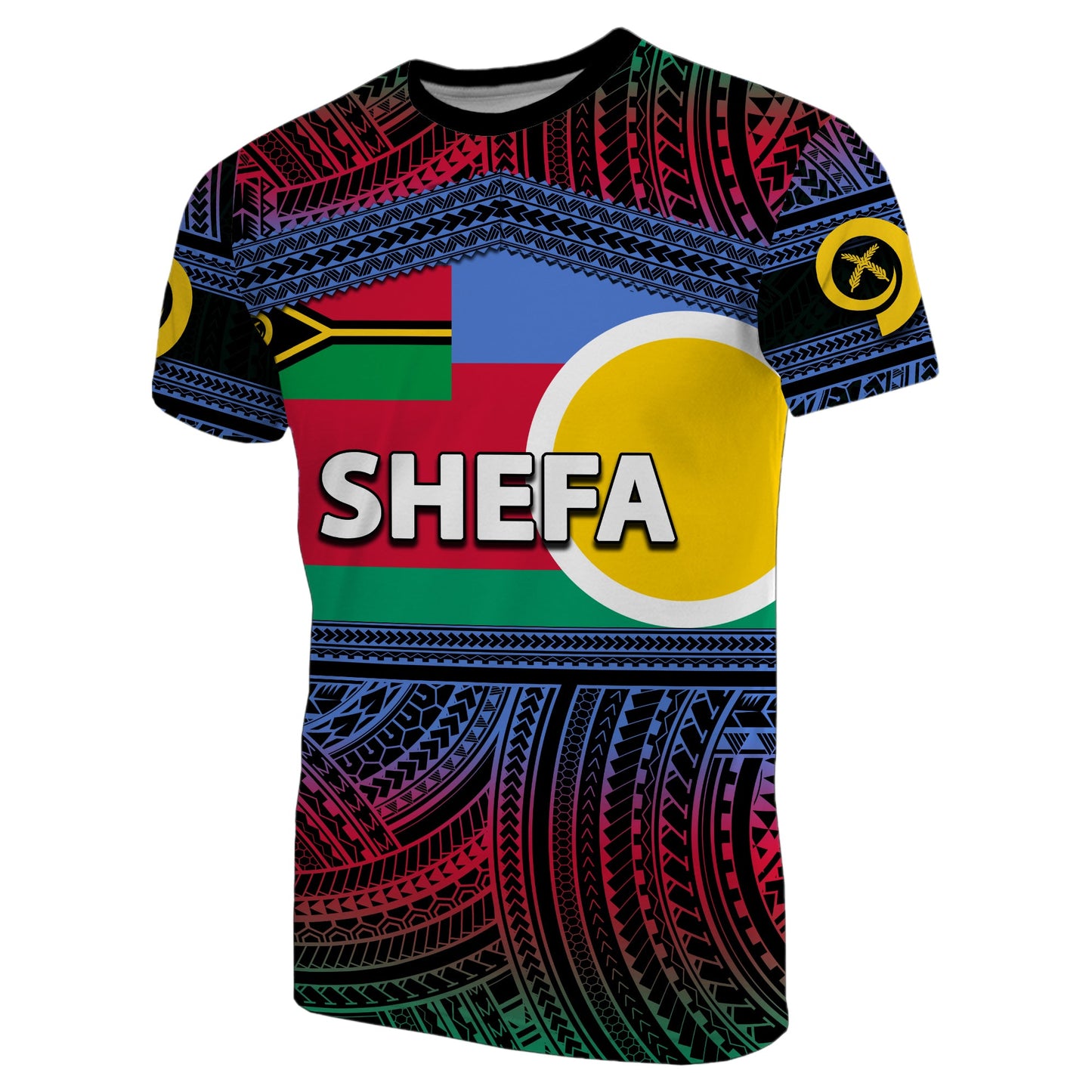 Shefa Province T Shirt Of Vanuatu Polynesian Patterns
