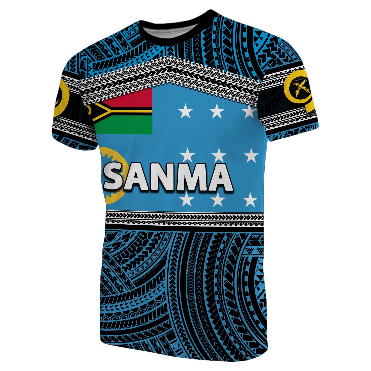 Sanma Province T Shirt Of Vanuatu Polynesian Patterns