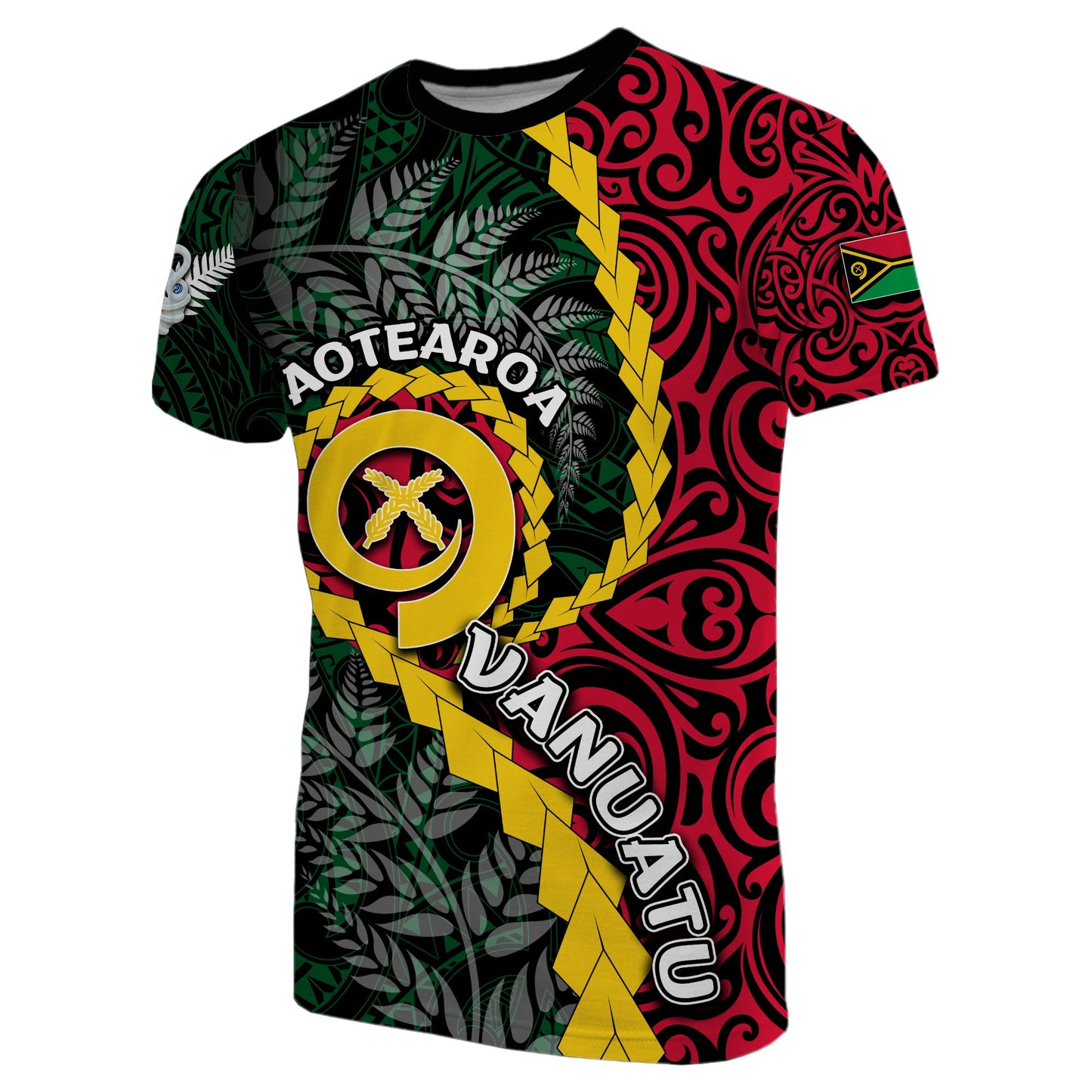 Vanuatu T Shirt Mix Maori Silver Fern