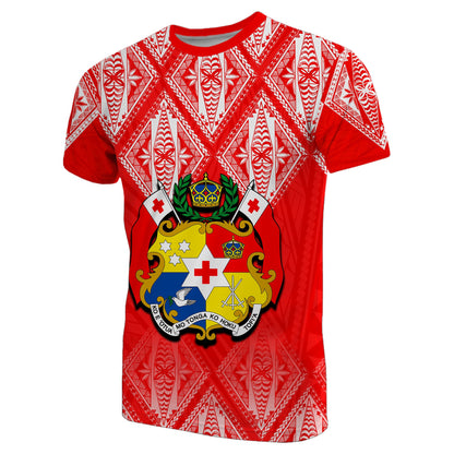 Tonga T Shirt Ngatu White And Red Style