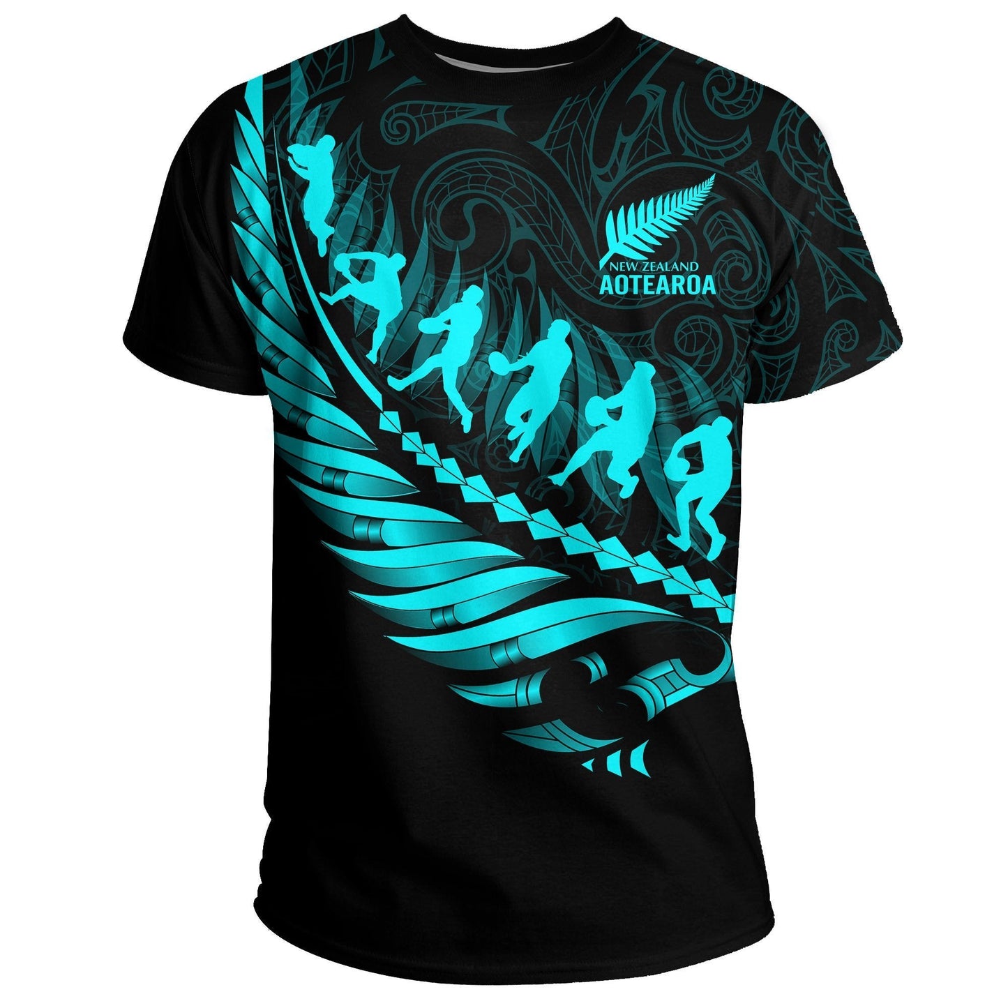 Aotearoa New Zealand T - Shirt - Maori Fern Rugby