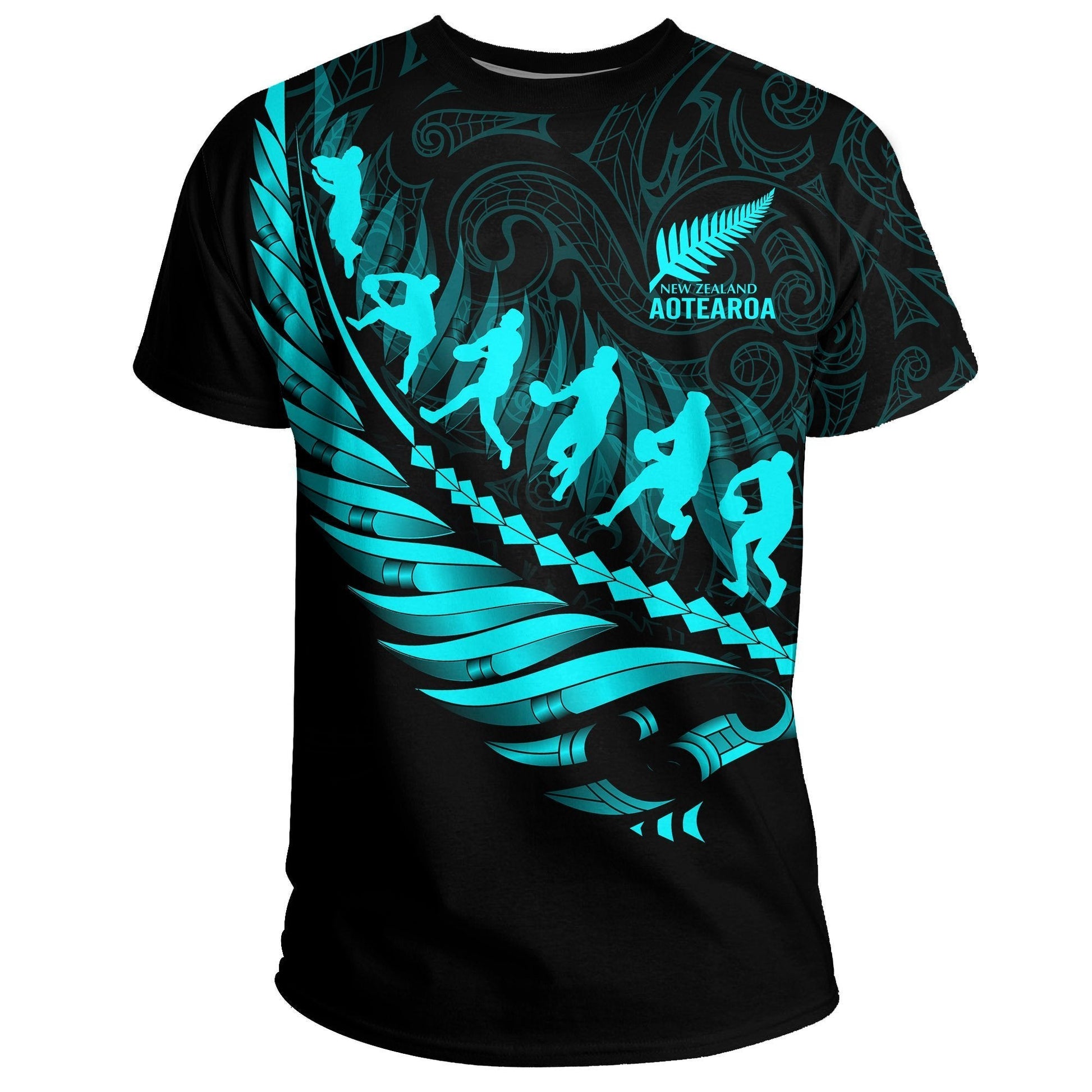 Aotearoa New Zealand T - Shirt - Maori Fern Rugby