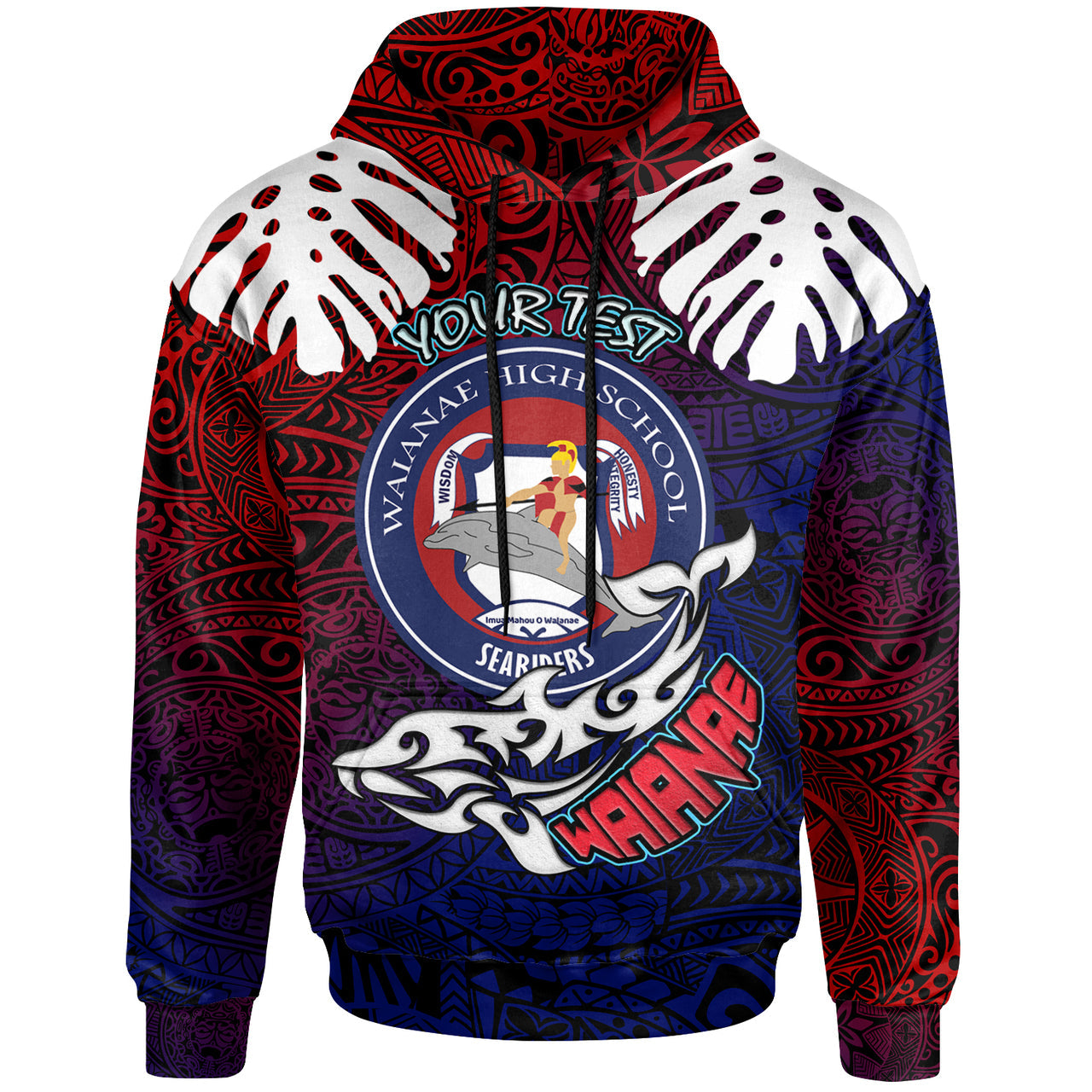 Hawaii Waianae High School Hoodie Waianae High School Polynesian Pattern