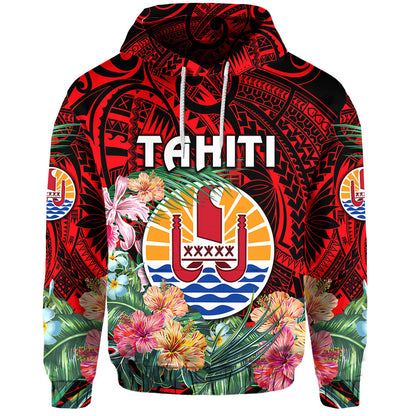 Tahiti Hoodie French Polynesia Simple Vibes Red