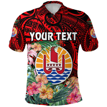Custom Personalised Tahiti Polo Shirt French Polynesia Simple Vibes - Red