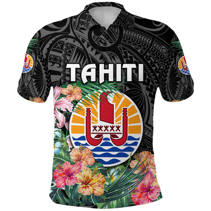 Tahiti Polo Shirt French Polynesia Simple Vibes - Black