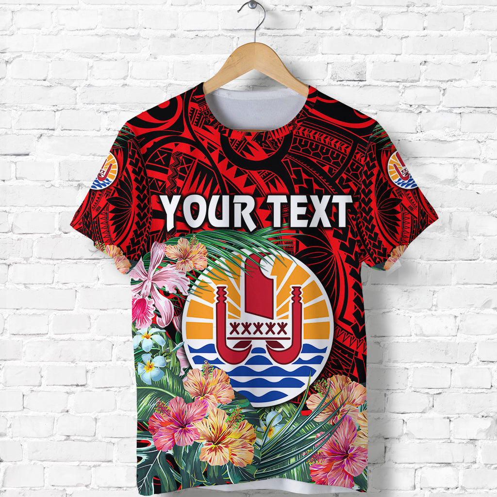 (Custom Personalised) Tahiti T Shirt French Polynesia Simple Vibes Red