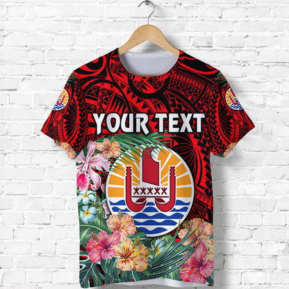 (Custom Personalised) Tahiti T Shirt French Polynesia Simple Vibes Red