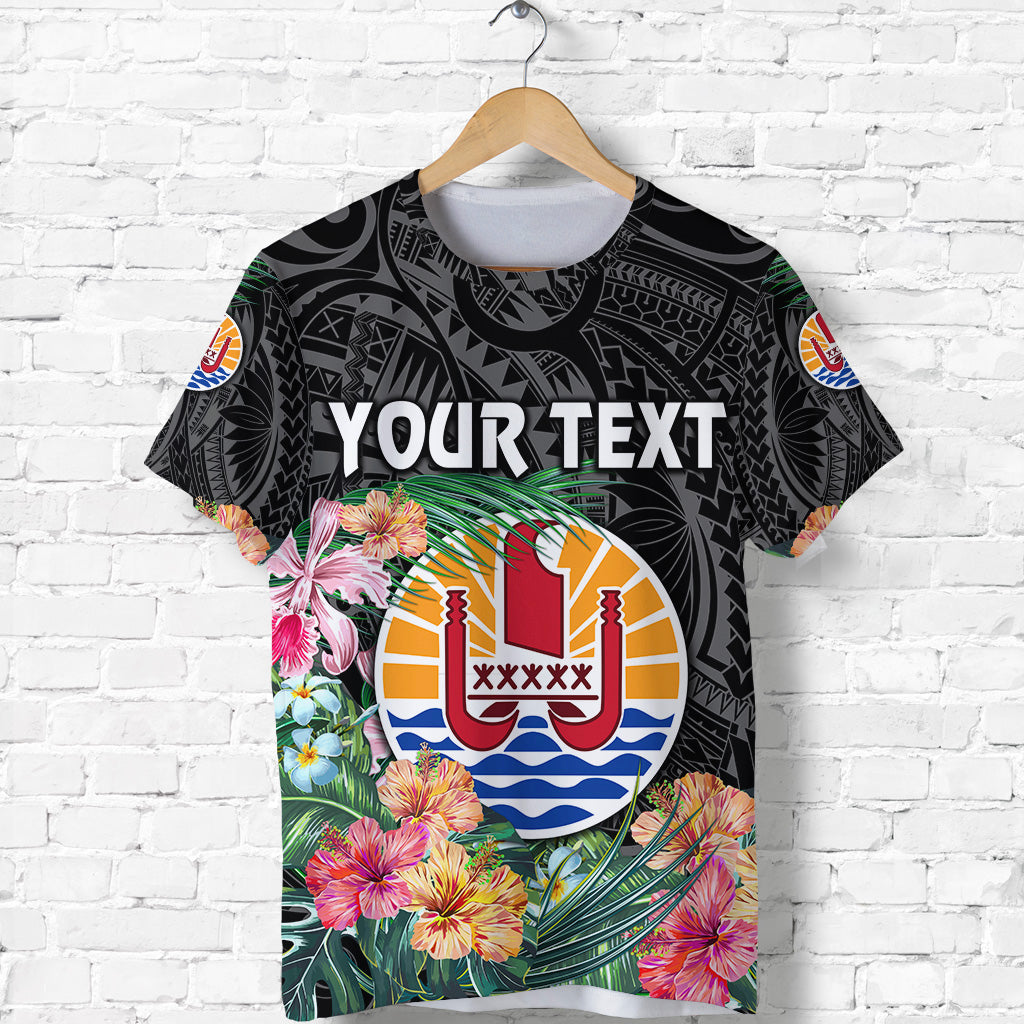 (Custom Personalised) Tahiti T Shirt French Polynesia Simple Vibes Black