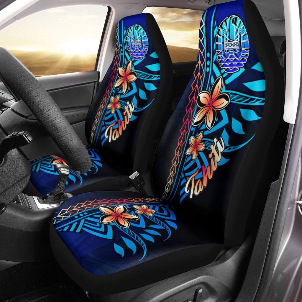 Tahiti Car Seat Cover Vintage Tribal Mountain