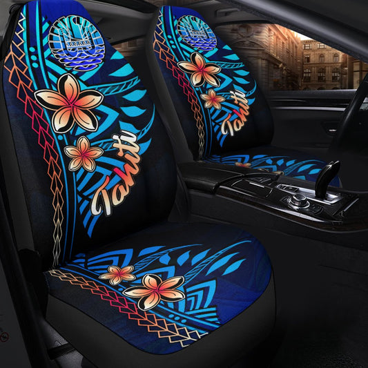 Tahiti Car Seat Cover Vintage Tribal Mountain