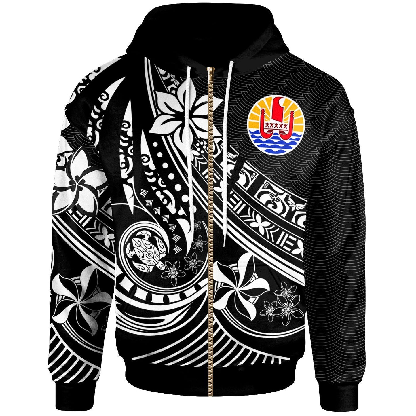 Tahiti Zip Hoodie The Flow Of The Ocean White