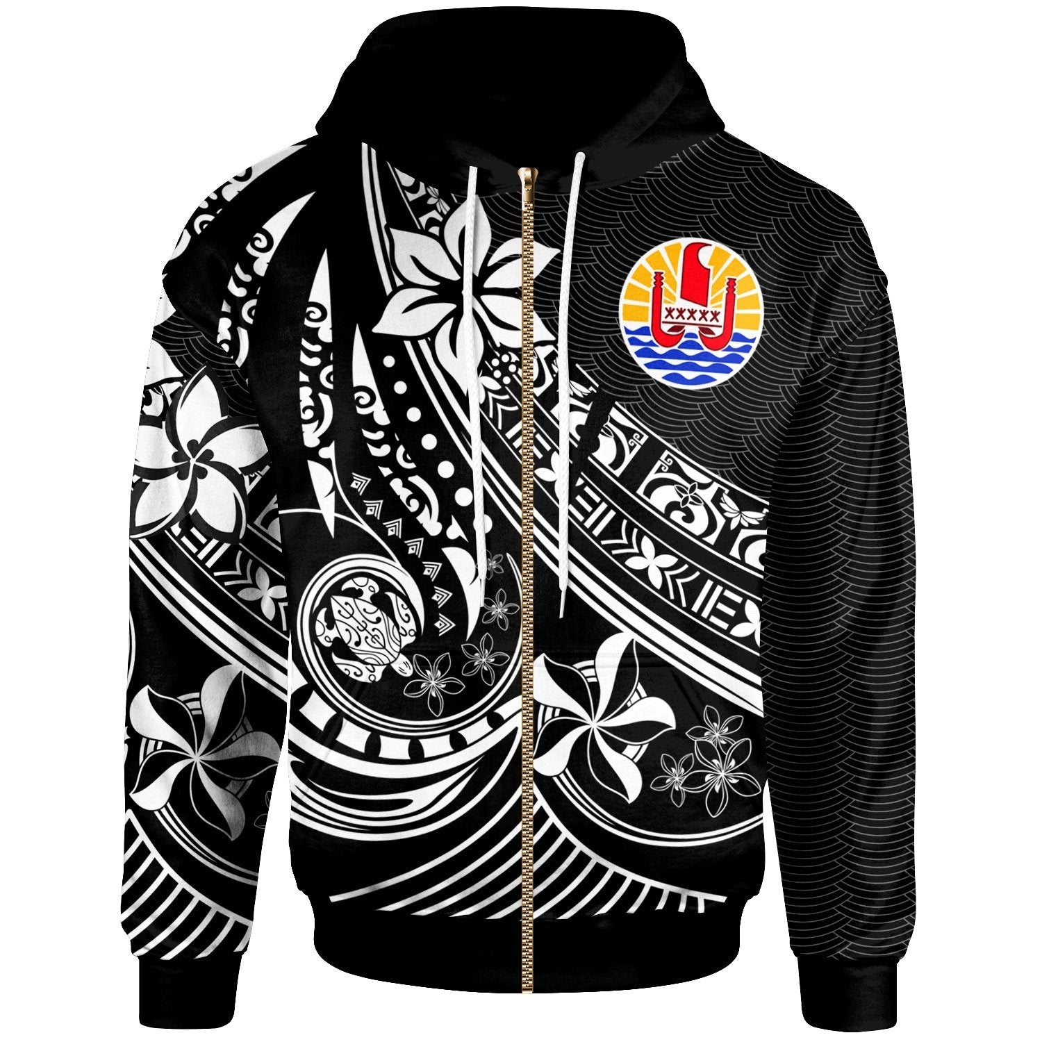 Tahiti Zip Hoodie The Flow Of The Ocean White