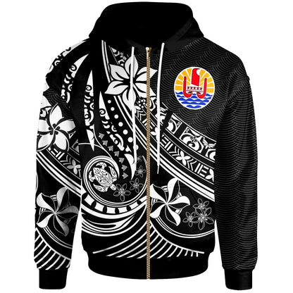Tahiti Zip Hoodie The Flow Of The Ocean White