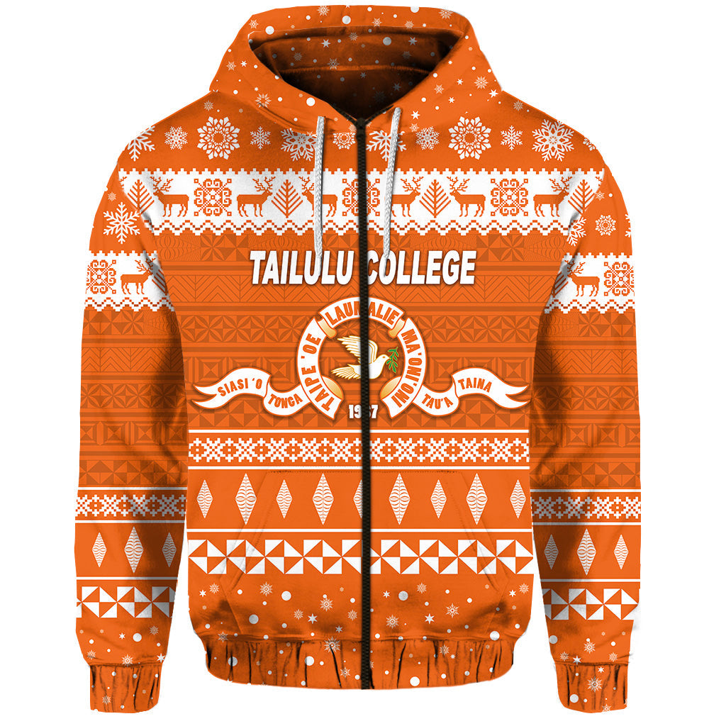 ( Personalised) Tailulu College Christmas Zip Hoodie Simple Style
