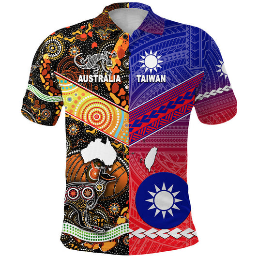 Taiwanese Polynesian And Australia Aboriginal Polo Shirt Together - Gradient Vibes