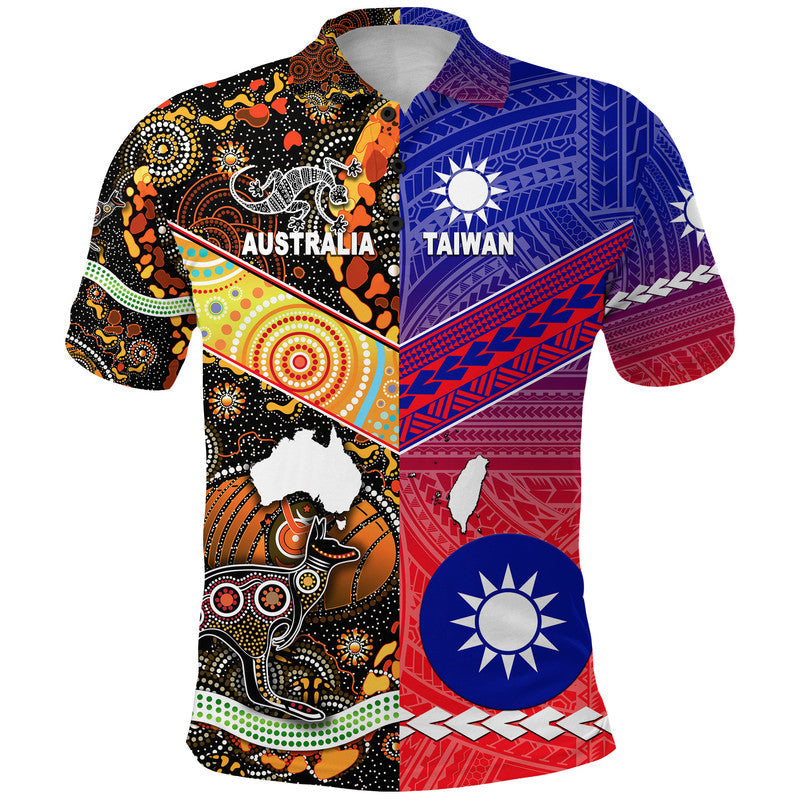 Taiwanese Polynesian And Australia Aboriginal Polo Shirt Together - Gradient Vibes