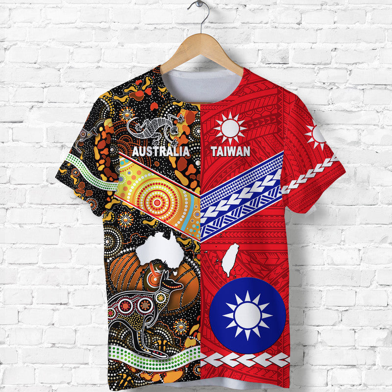 Taiwanese Polynesian And Australian Aboriginal T Shirt Together Red Vibes