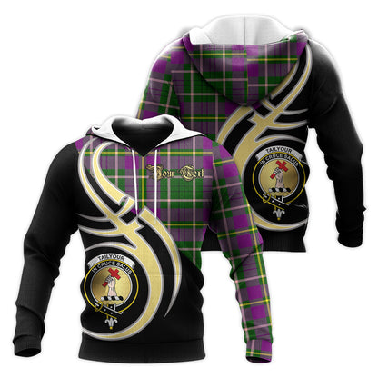 Printivon Taylor Clan Believe In Me Crest Tartan Knitted Hoodie Custom Your Text
