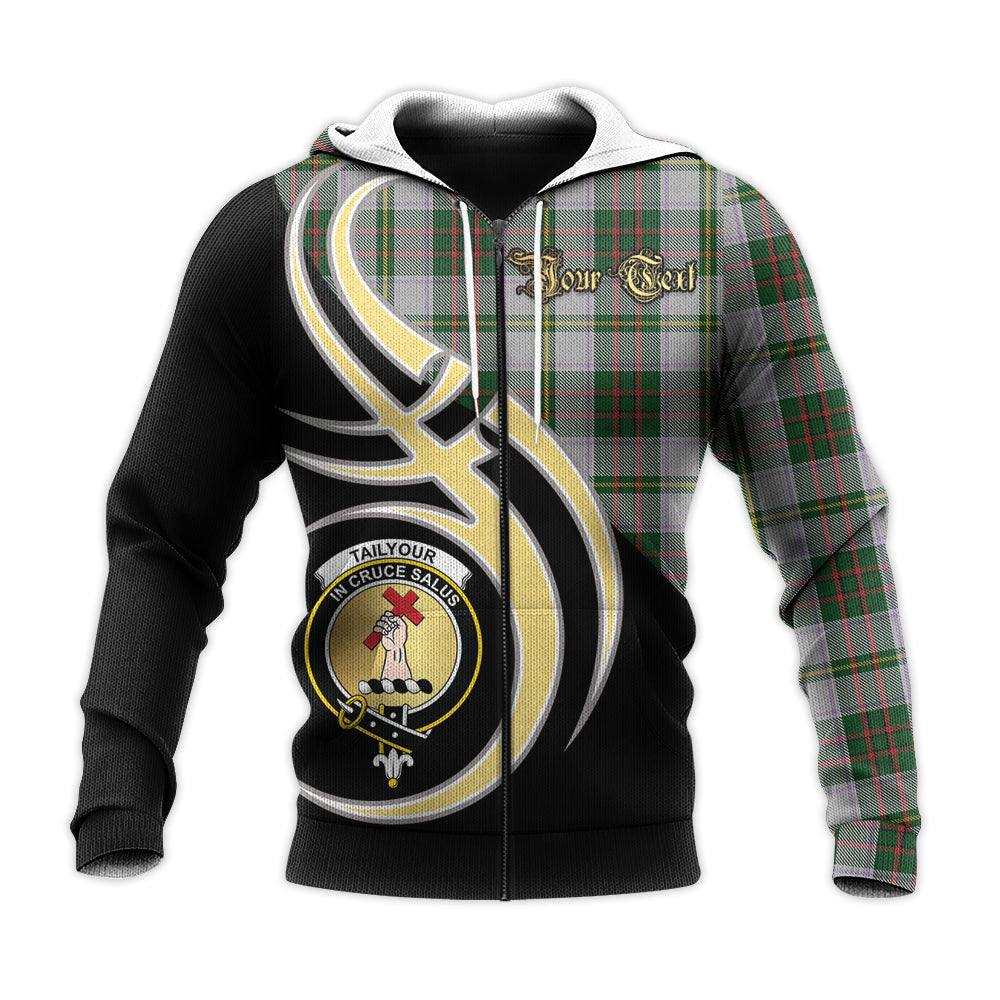 Printivon Taylor Dress Clan Believe In Me Crest Tartan Knitted Hoodie Custom Your Text