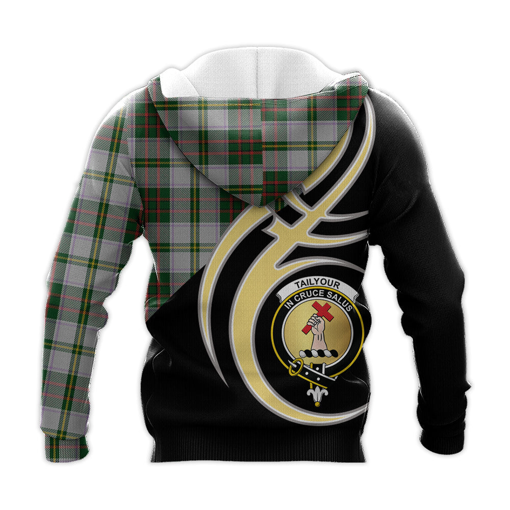 Printivon Taylor Dress Clan Believe In Me Crest Tartan Knitted Hoodie Custom Your Text