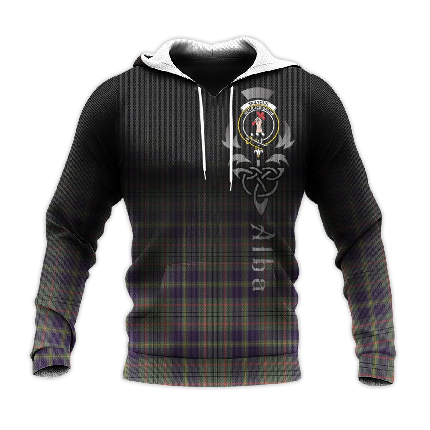 Printivon Taylor Weathered Tartan Crest Alba Celtic Hoodie
