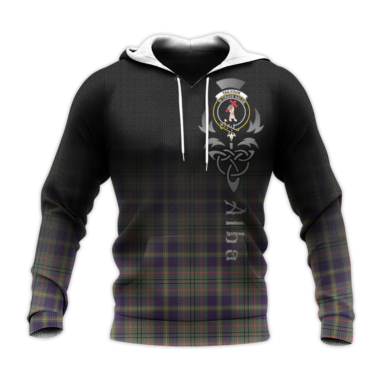 Printivon Taylor Weathered Tartan Crest Alba Celtic Hoodie