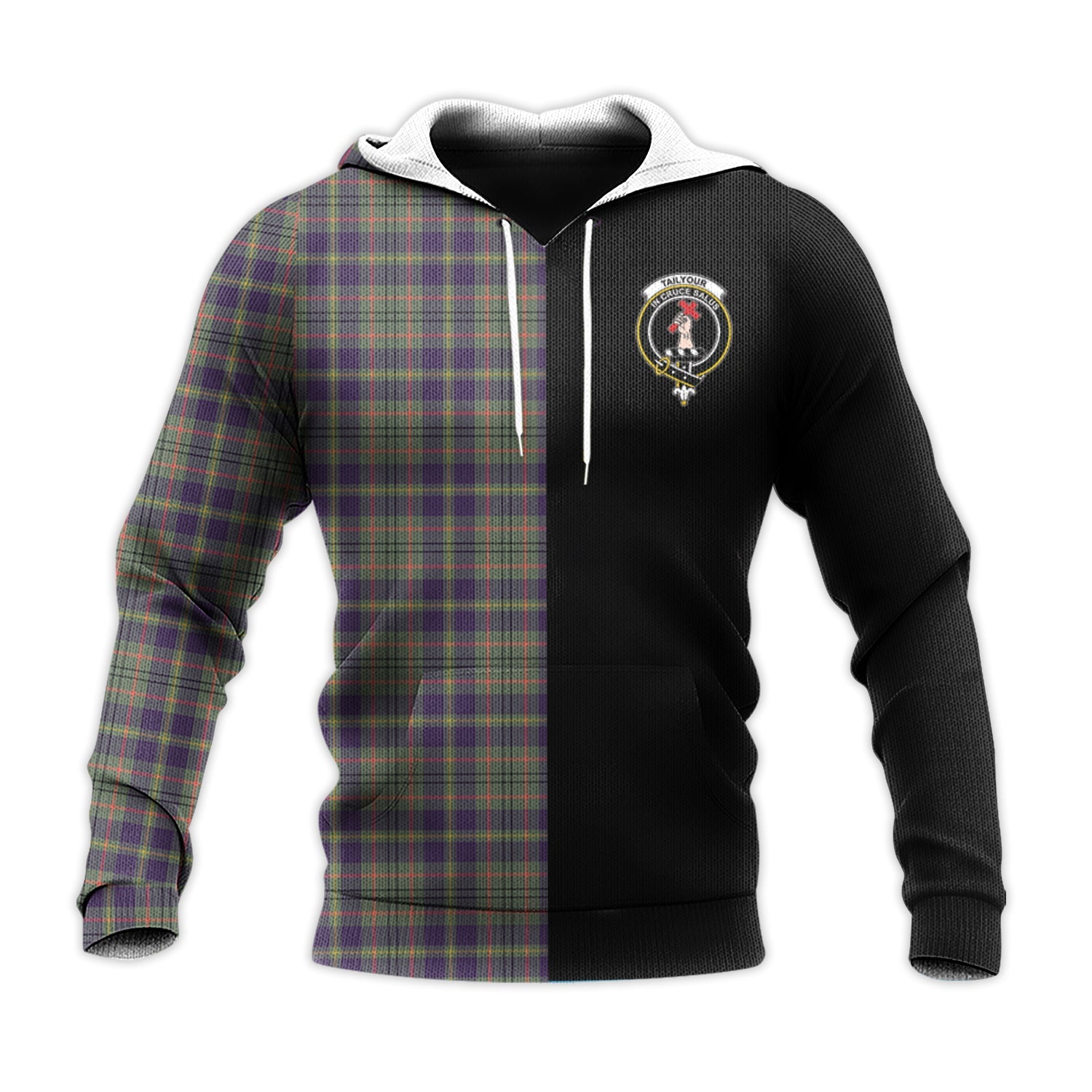Printivon Taylor Weathered Tartan Personalize Half Hoodie