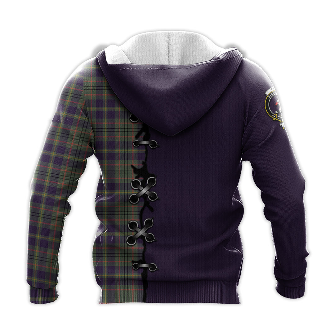 Printivon Taylor Weathered Tartan Hoodie Lion Rampant And Celtic Thistle Style