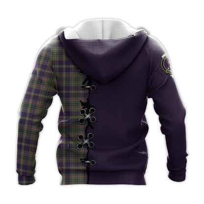 Printivon Taylor Weathered Tartan Hoodie Lion Rampant And Celtic Thistle Style