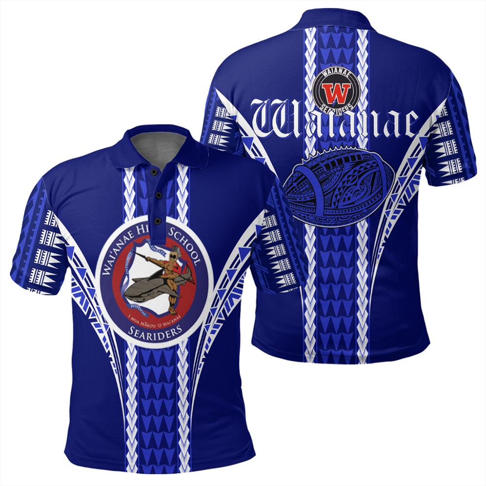 Hawaii Polo Shirt - Waianae High Football Jersey Polo Shirt - AH