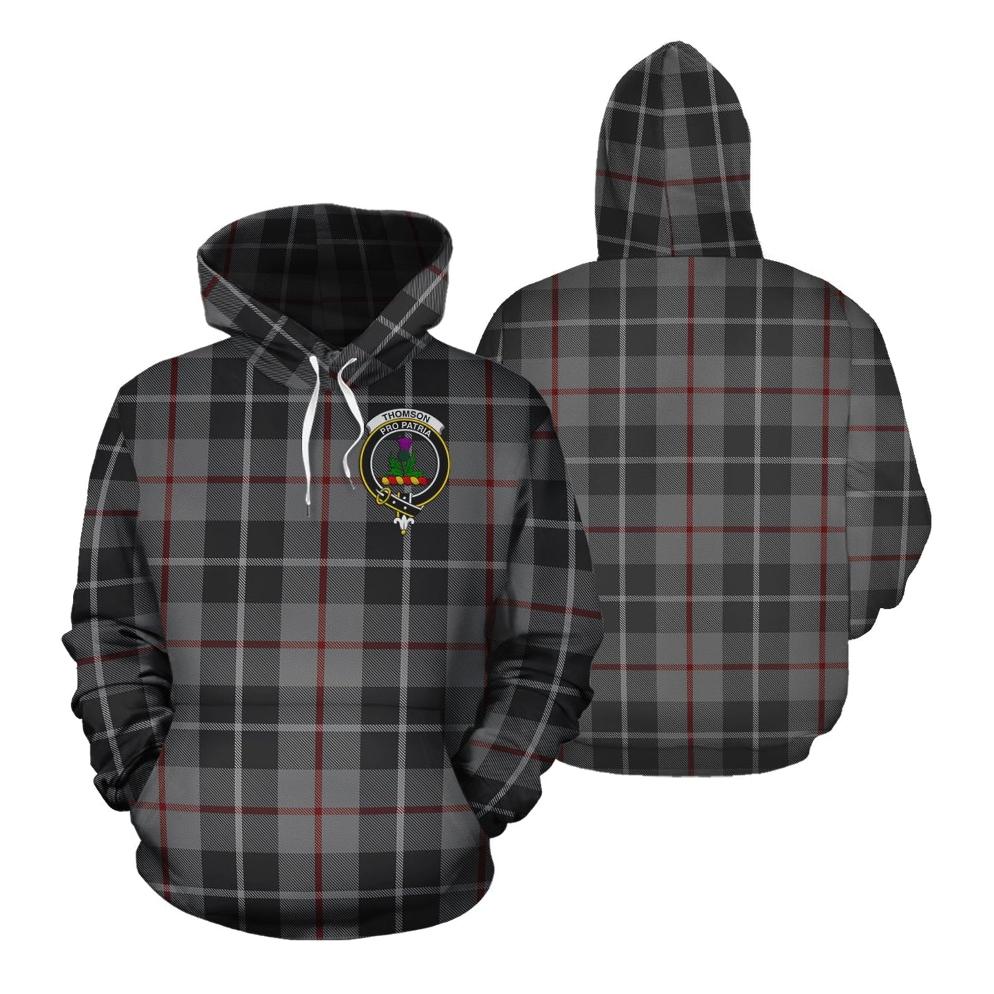 Printivon Thompson Grey Tartan Hoodie
