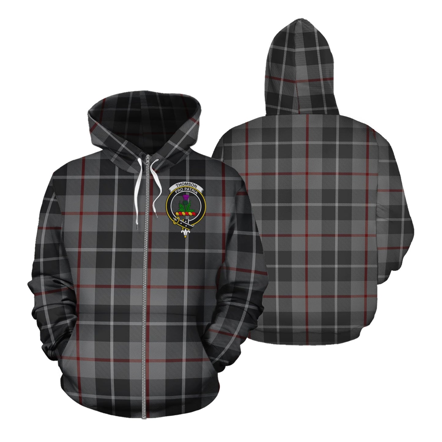 Printivon Thompson Grey Tartan Hoodie