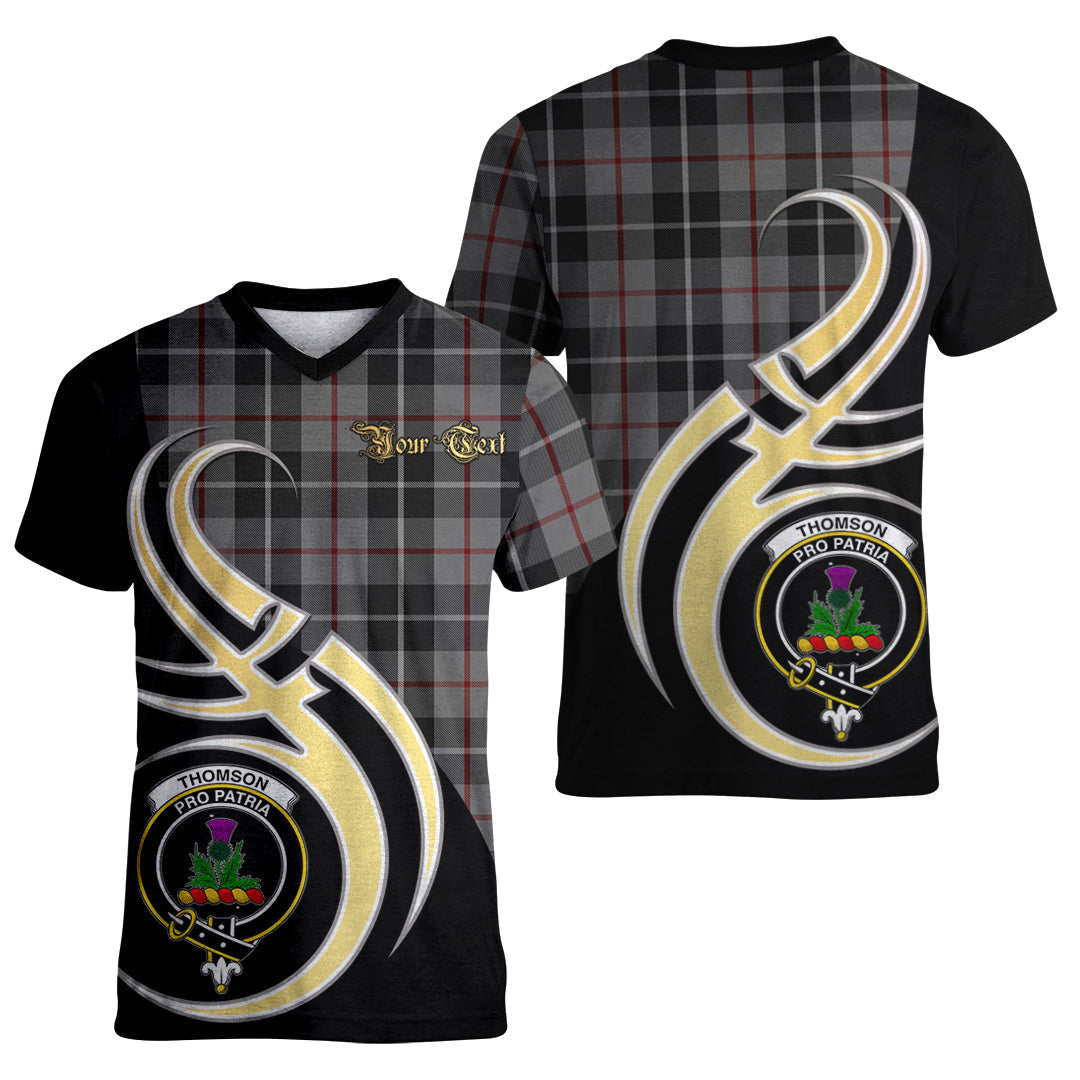 Printivon Thompson Grey Tartan Crest Believe In Me T Shirt