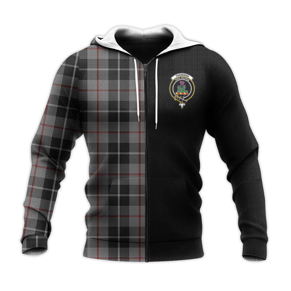 Printivon Thompson Grey Tartan Personalize Half Hoodie