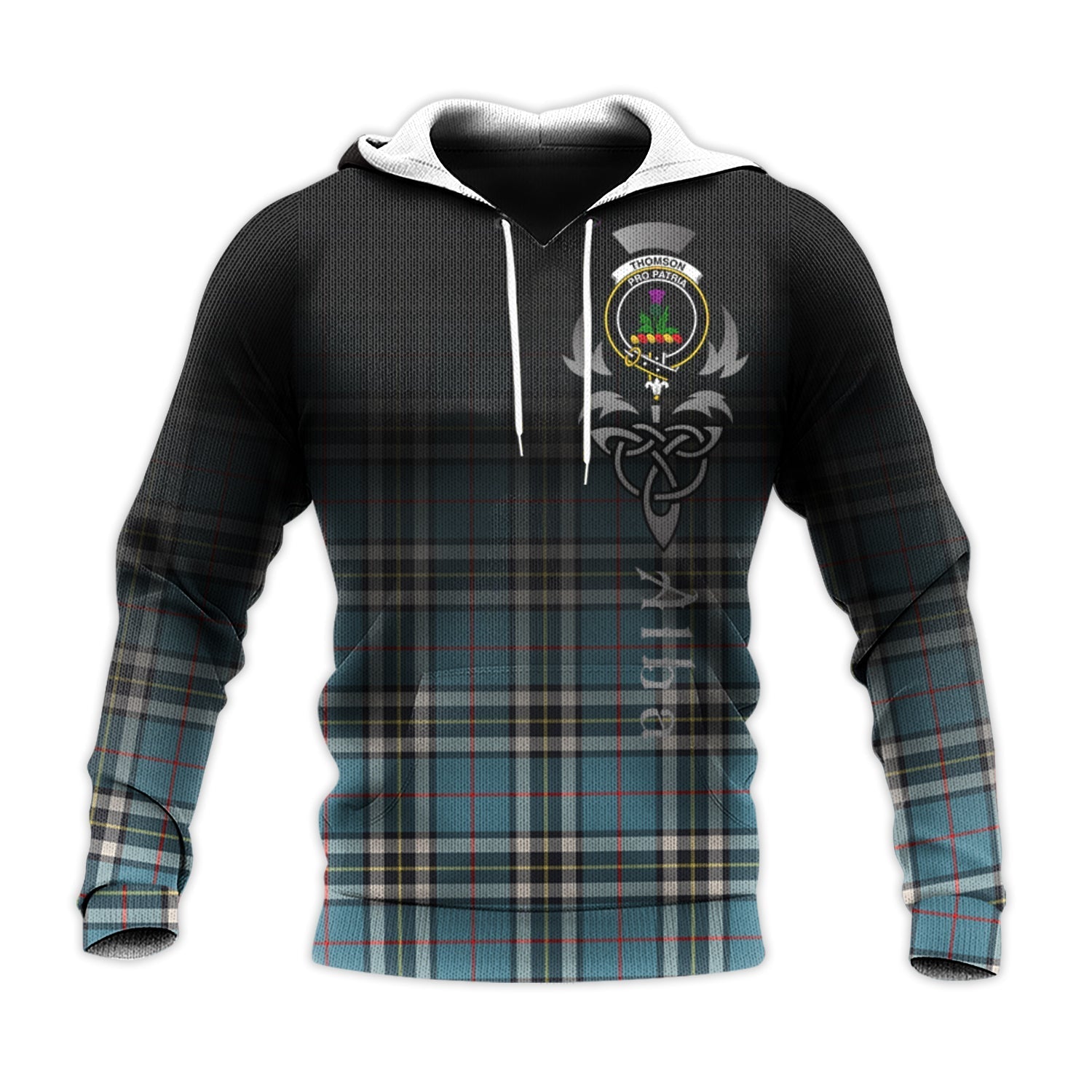 Printivon Thomson Tartan Crest Alba Celtic Hoodie