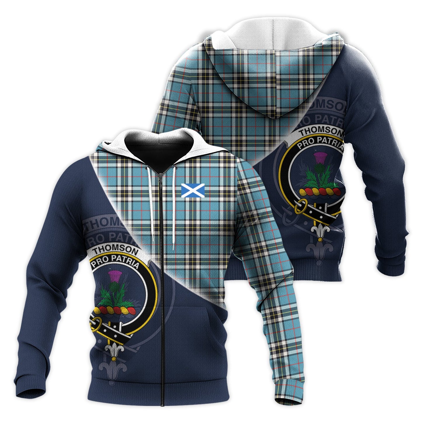 Printivon Thomson Tartan Scottish Crest Hoodie