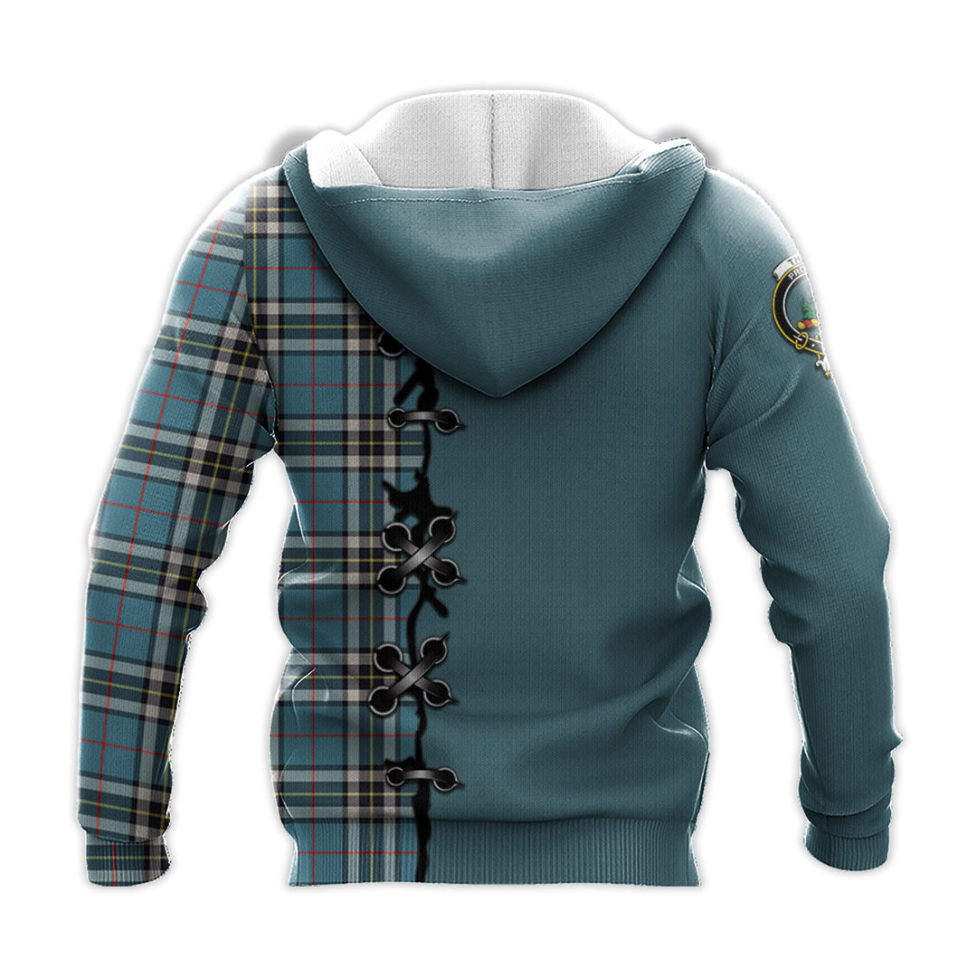 Printivon Thomson Tartan Hoodie Lion Rampant And Celtic Thistle Style