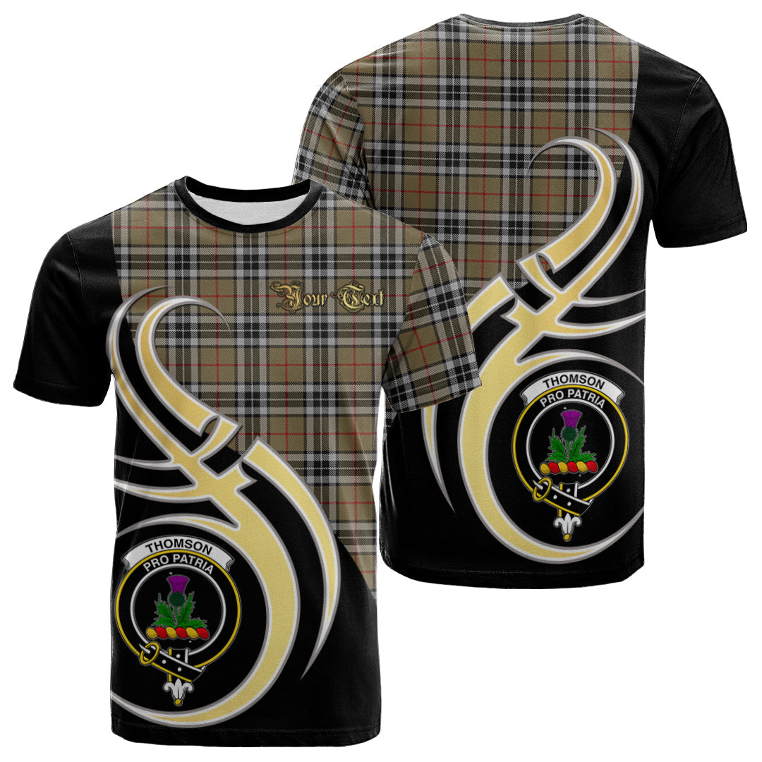Printivon Thomson Camel Tartan Crest Believe In Me T Shirt