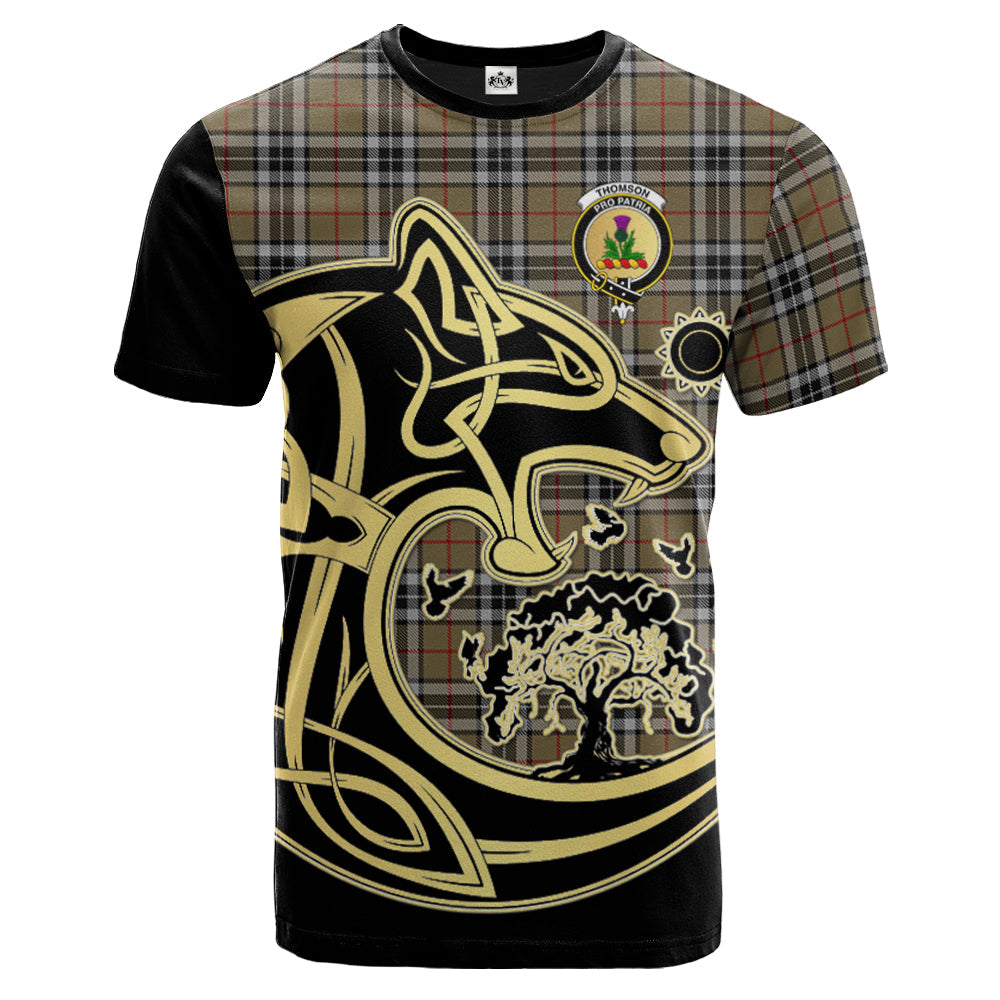 Printivon Thomson Camel Crest Celtic Wolf Tartan T Shirt Custom Your Text
