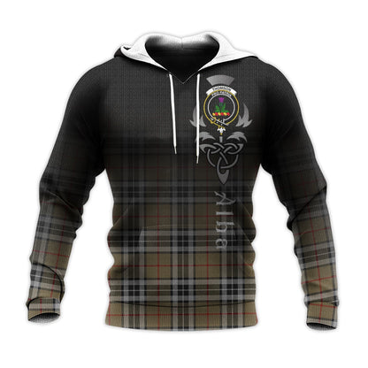 Printivon Thomson Camel Tartan Crest Alba Celtic Hoodie