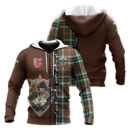 Printivon Thomson Hunting Modern Tartan Hoodie Lion Rampant And Celtic Thistle Style