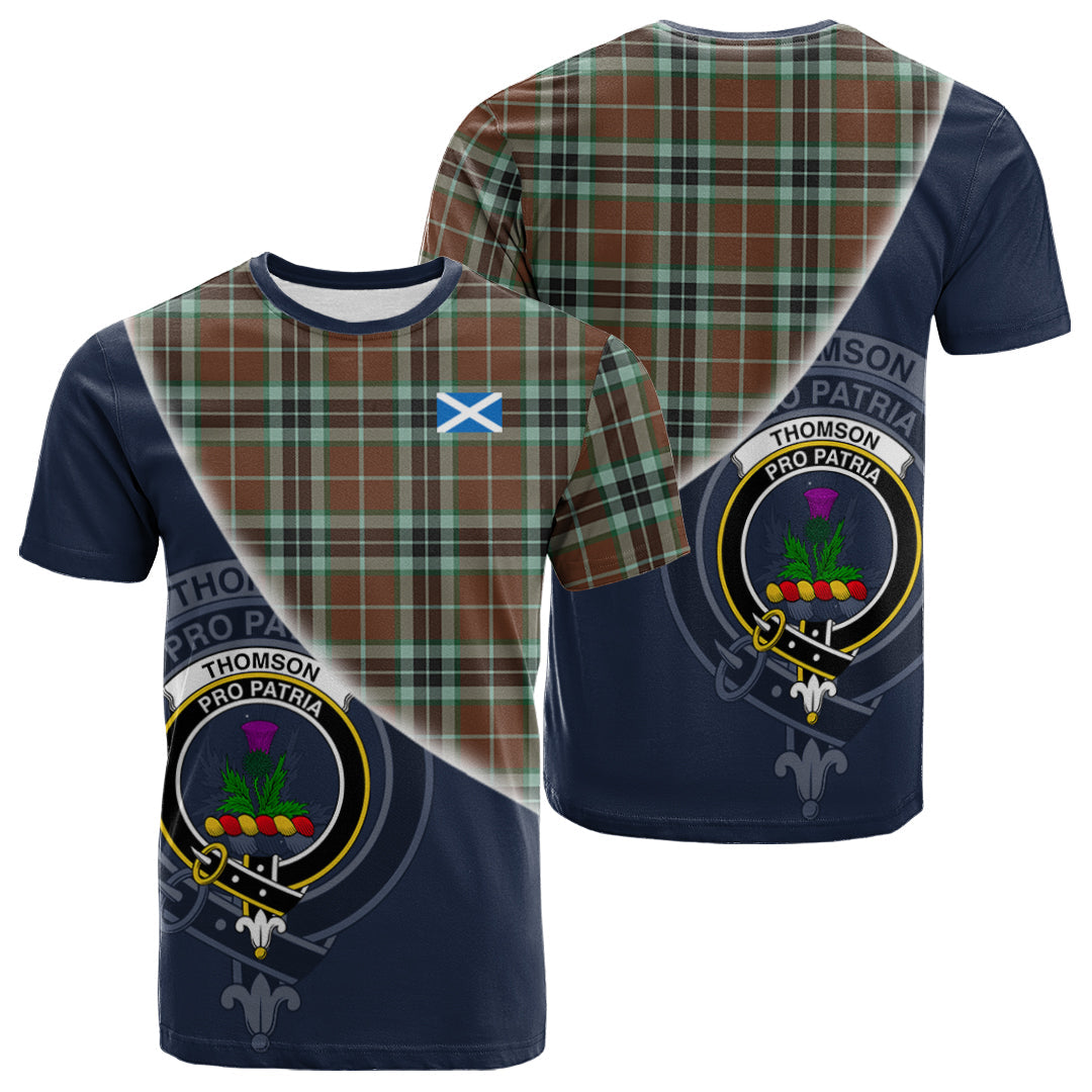 Printivon Thomson Hunting Modern Tartan Scottish Crest T Shirt