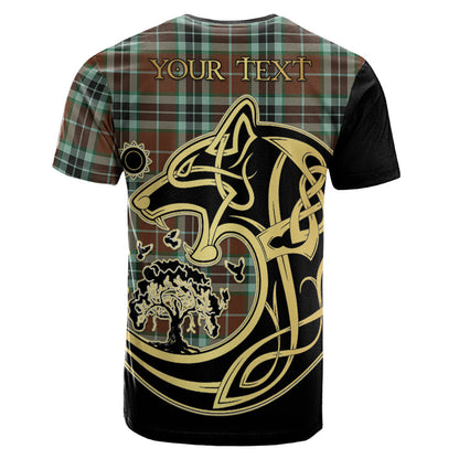 Printivon Thomson Hunting Modern Crest Celtic Wolf Tartan T Shirt Custom Your Text