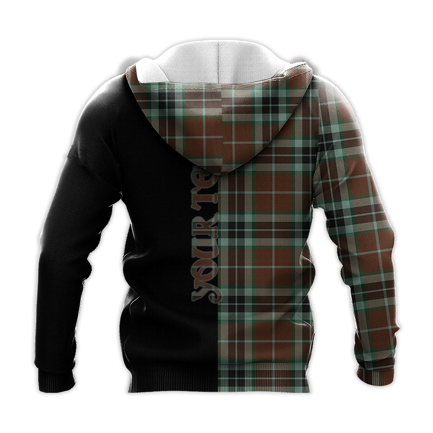Printivon Thomson Hunting Modern Tartan Personalize Half Hoodie