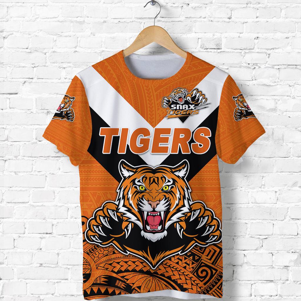 Custom Personalised Papua New Guinea Lae Snax Tigers T Shirt Rugby Simple Style - Orange, Custom Text And Number